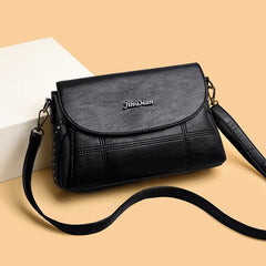 Leather Square Shoulder Bag Small Crossbody Handbag for Women