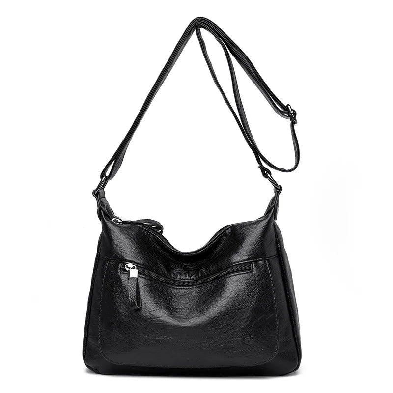 High Leather Tote for Ladies Casual Women Shoulder Crossbody Sac Female Worker