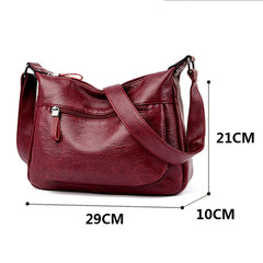 High Leather Tote for Ladies Casual Women Shoulder Crossbody Sac Female Worker