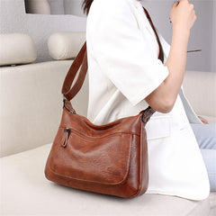 High Leather Tote for Ladies Casual Women Shoulder Crossbody Sac Female Worker