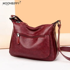 High Leather Tote for Ladies Casual Women Shoulder Crossbody Sac Female Worker