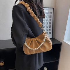 Women's Leather Underarm Bag Handbag Crossbody Shopping Bag