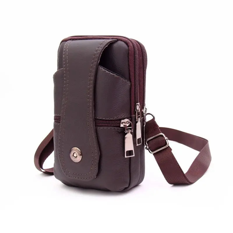 High Leather Waist Bag for Outdoor Sports