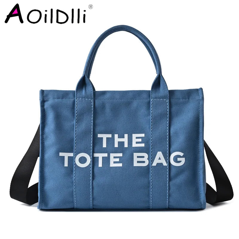 Large Capacity Canvas Handbags Female Hand Shoulder Messenger Bags Lady