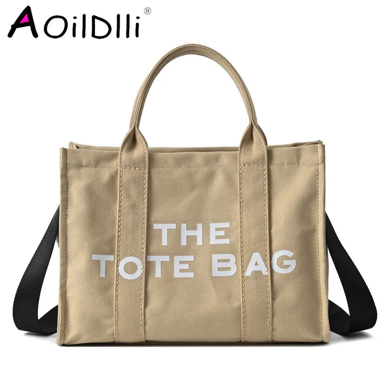 Large Capacity Canvas Handbags Female Hand Shoulder Messenger Bags Lady