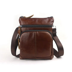 Leather Messenger Bag Men Shoulder Crossbody Handbag Small Male