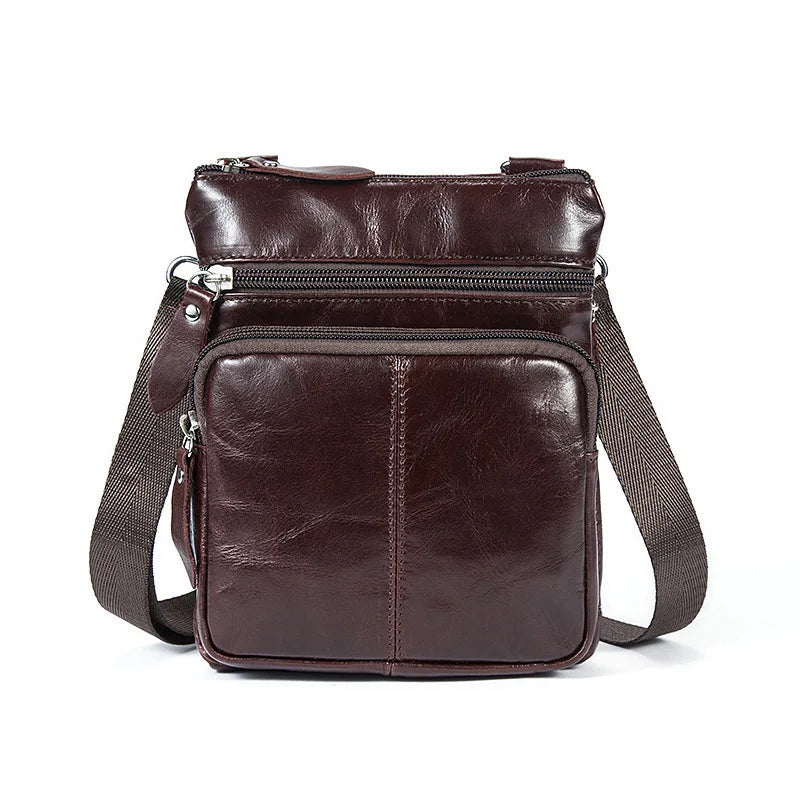 Leather Messenger Bag Men Shoulder Crossbody Handbag Small Male
