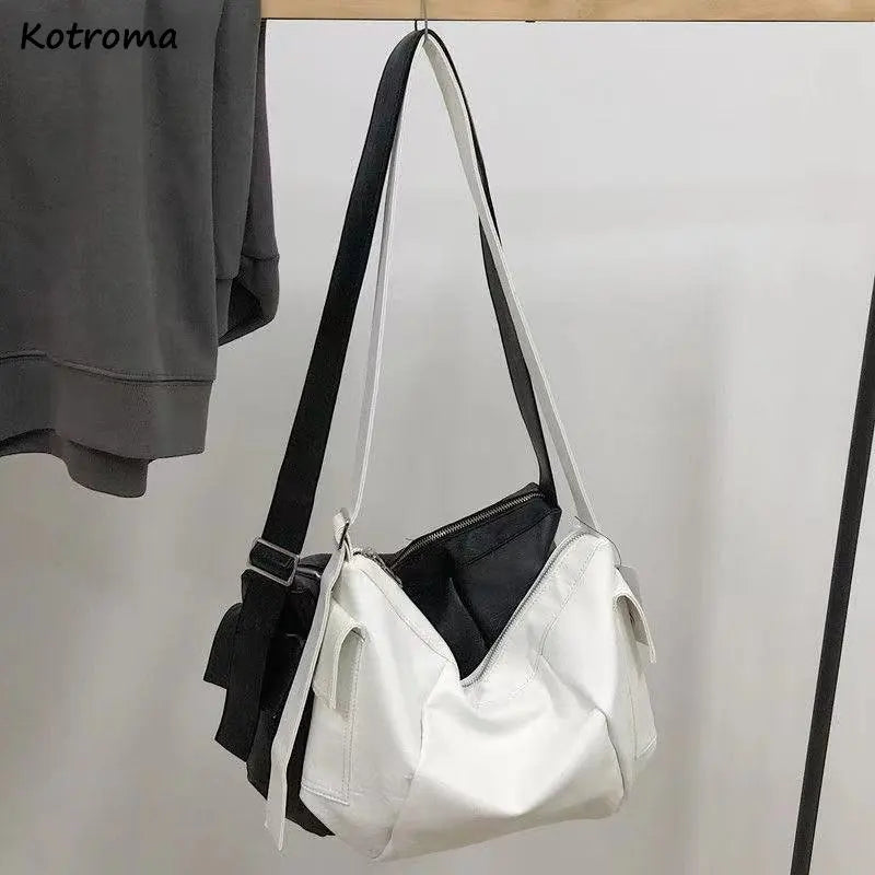 Minimalist Shoulder Bags Women Zipper Large Capacity Couples Student Crossbody H