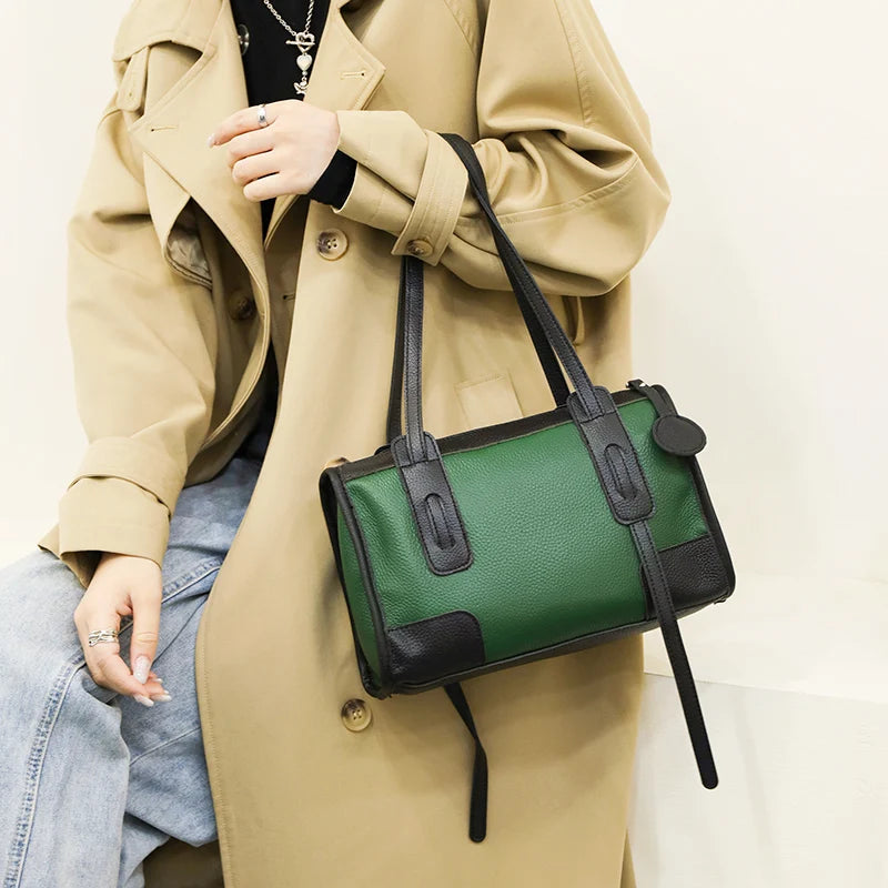 High Natural Cowskin Women's Shoulder Bag Handbags Leather Crossbody Tote