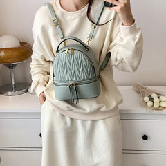 Teenager Girls Shoulder Bag Pu Leather Small Packpacks Ladies Travel Bag