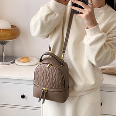 High School Bags for Teenager Girls Shoulder Bag Pu Leather Women Small Packpack
