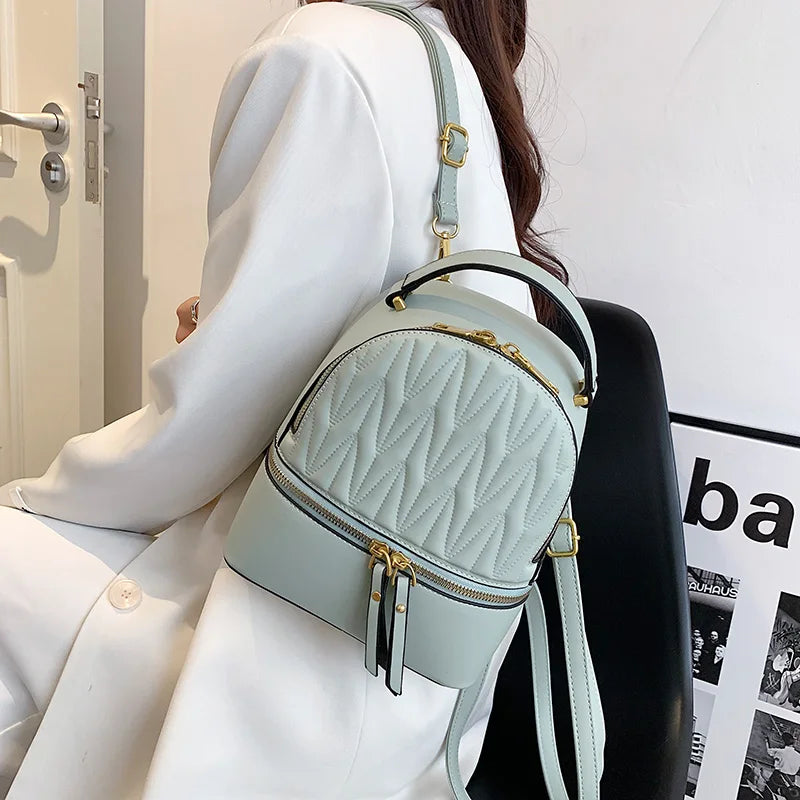 Teenager Girls Shoulder Bag Pu Leather Small Packpacks Ladies Travel Bag