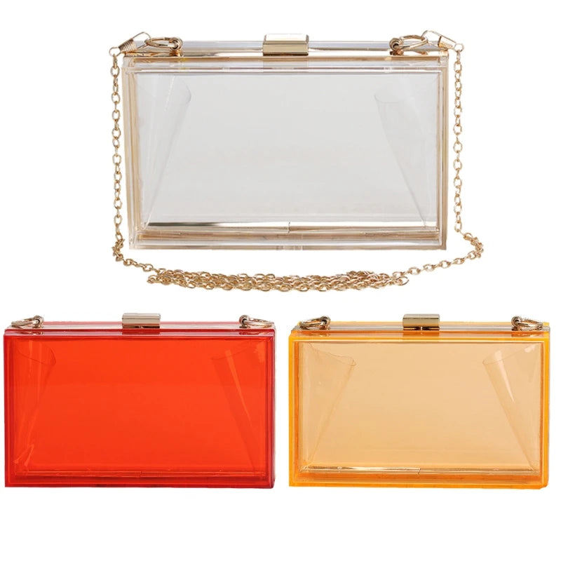Women Acrylic Evening Shoulder Bag Bridal Clutch Party Prom Wedding Handbag