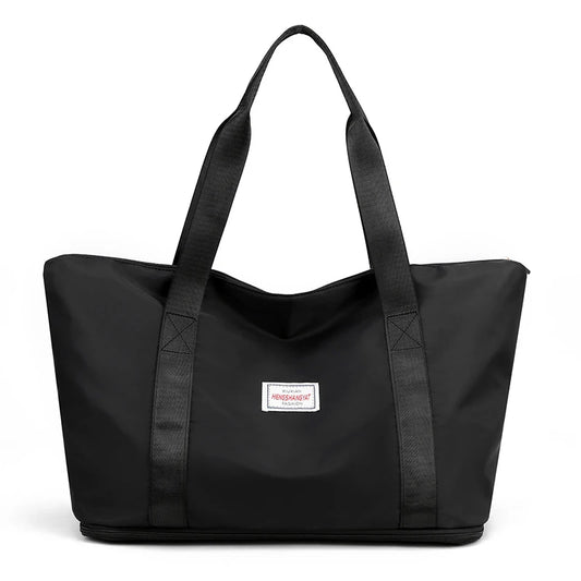 Nylon Women's Shoulder Bag Large Capacity Tote Solid Color Travel Bag