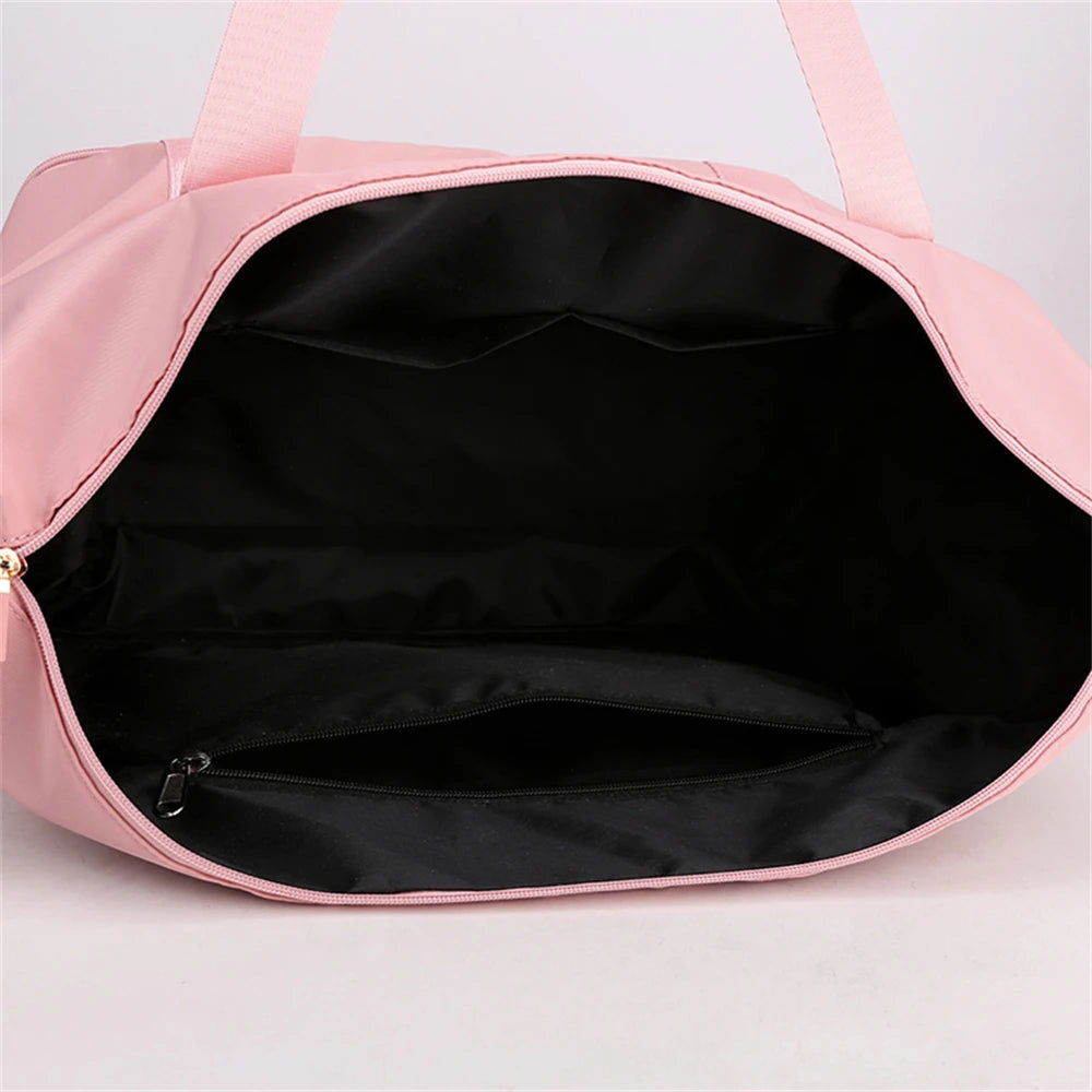 Nylon Women's Shoulder Bag Large Capacity Tote Solid Color Travel Bag
