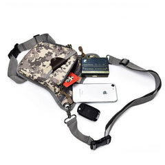 Nylon Military Fanny Waist Leg Drop Bag for Men