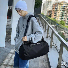Nylon Sports Duffle Bag for Men Unisex Travel Shoulder Handbag