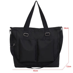 Nylon Waterproof School Bag Large Capacity Tote Shoulder Bags For Women