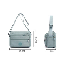 Nylon Multilayer Crossbody Bag with Flaps