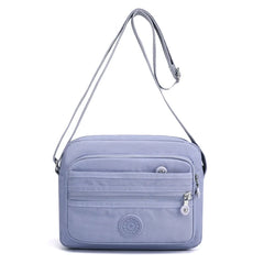 Nylon Multilayer Crossbody Bag with Flaps