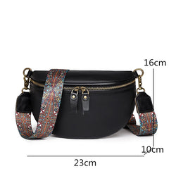 Vintage Women Cow Leather Waist Bag Designers Ladies Travel Chest