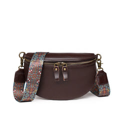 Vintage Women Cow Leather Waist Bag Designers Ladies Travel Chest