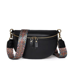 Vintage Women Cow Leather Waist Bag Designers Ladies Travel Chest
