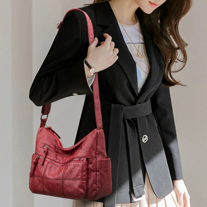 PU Leather Handbags Women Shoulder Crossbody Bags