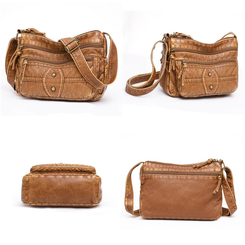 PU Leather Women Handbags Retro Shoulder Crossbody Bags Female Messenger Sac