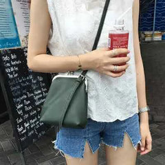 Vintage Small Shoulder Crossbody Bag Women's Handbags Purses Kiss Lock Bag