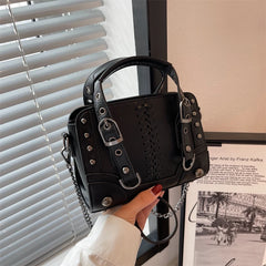 PU Leather Women Shoulder Bag Top Handle Handbag Chain Messenger Bag
