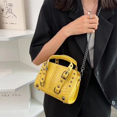 PU Leather Women Shoulder Bag Top Handle Handbag Chain Messenger Bag