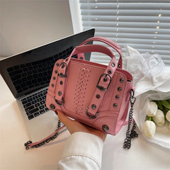 PU Leather Women Shoulder Bag Top Handle Handbag Chain Messenger Bag