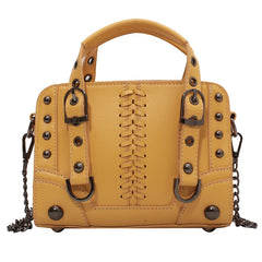 PU Leather Women Shoulder Bag Top Handle Handbag Chain Messenger Bag