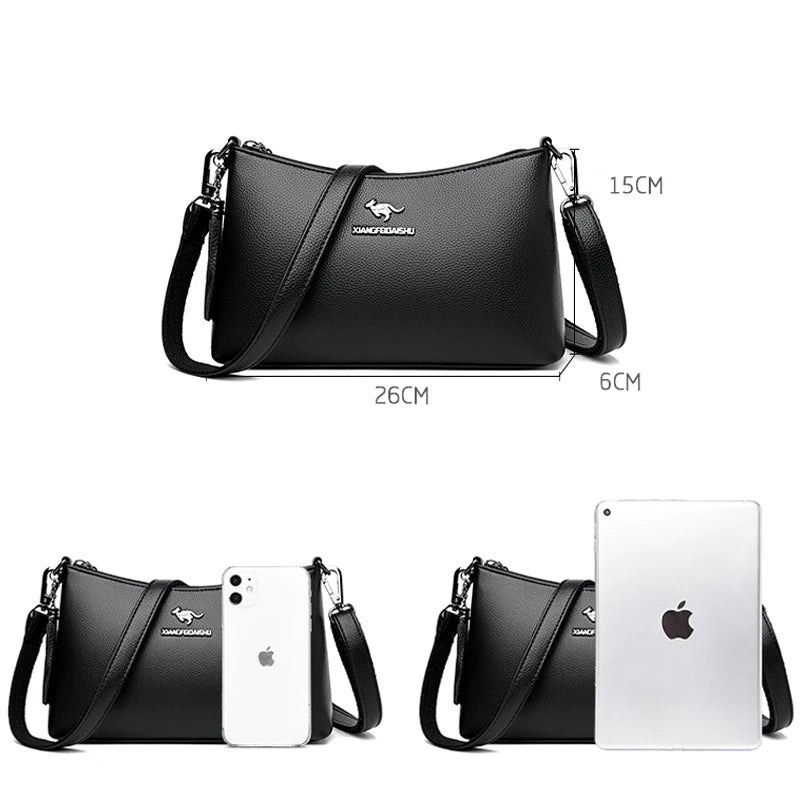 Women's PU Leather Shoulder Bag Casual Messenger Bag Wallet