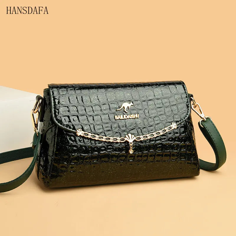 Patent Leather Shoulder Crossbody Bag for Women