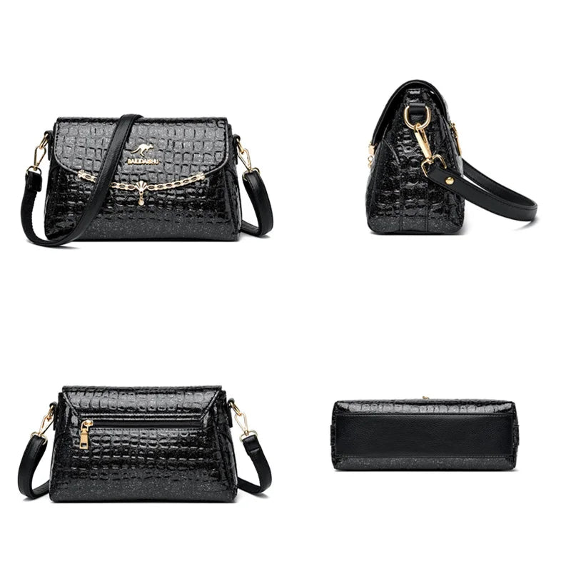 Patent Leather Shoulder Crossbody Bag for Women