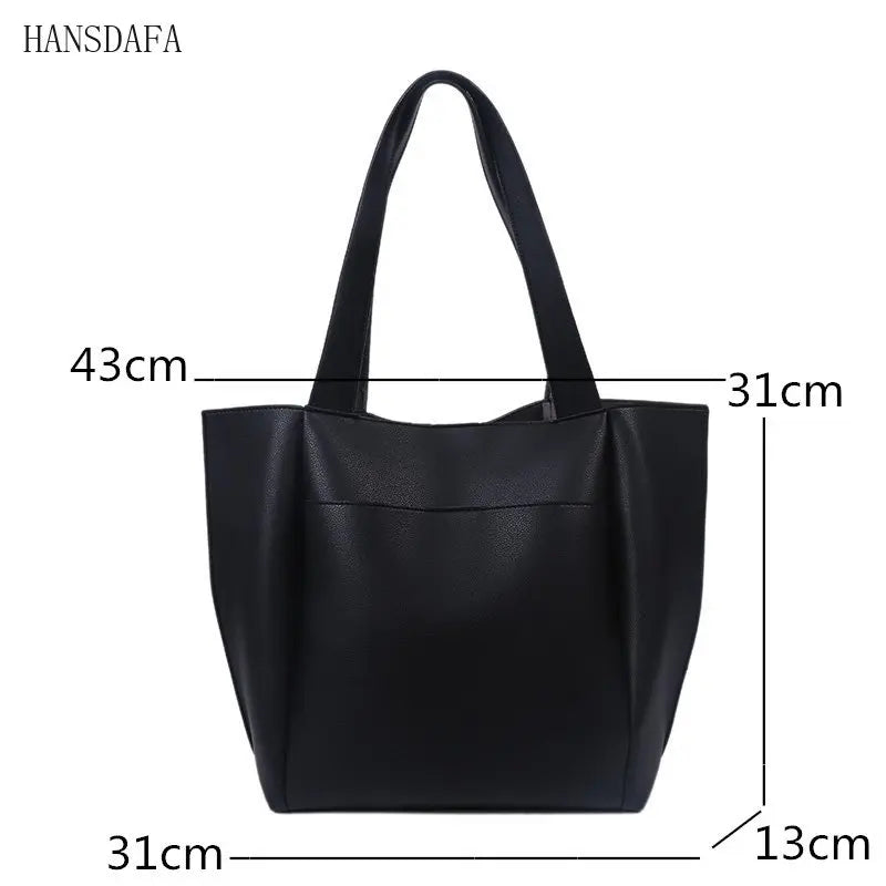 High Pu Leather Femme Shoulder Bag Handbags Women Tote Bag Casual Large Vintage
