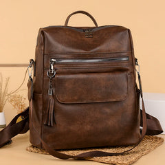 Vintage Woman Backpack Soft Leather Bag Ladies Rucksack