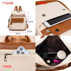 Vintage Woman Backpack Soft Leather Bag Ladies Rucksack