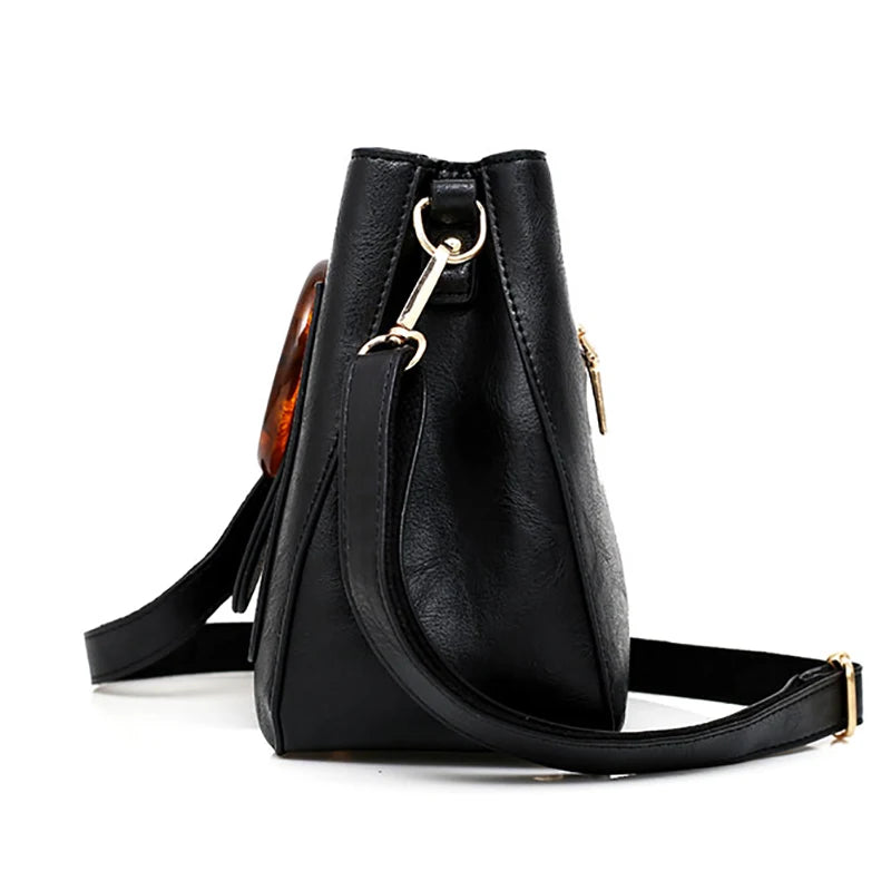 Retro Women Crossbody Bag Soft PU Leather Hasp Shoulder Bag Vintage Small Bag