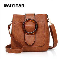 Retro Women Crossbody Bag Soft PU Leather Hasp Shoulder Bag Vintage Small Bag
