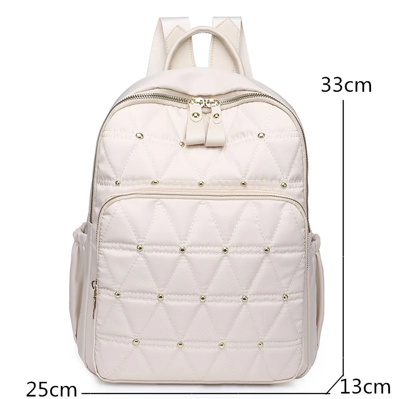 High Rivet Oxford Women Backpacks Student Schoolbag
