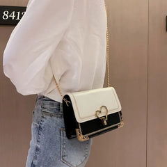 Small Square Handbag Women PU Leather Shoulder Bag Crossbody Female Purse