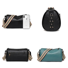High Soft First layer cowhide Ladies Shoulder Bag Women Rivet Leather Handbag