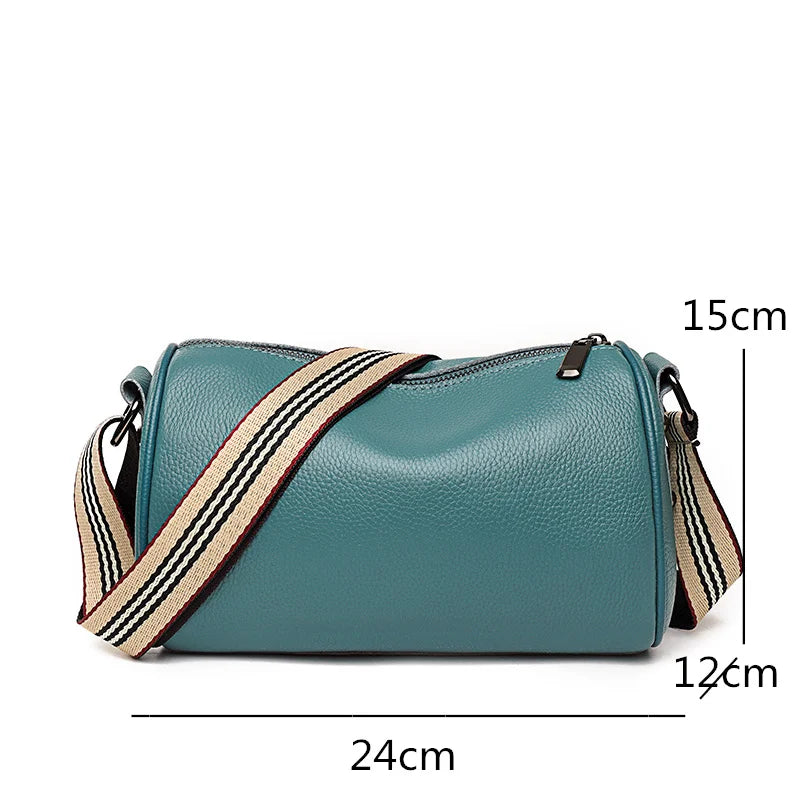 High Soft First layer cowhide Ladies Shoulder Bag Women Rivet Leather Handbag