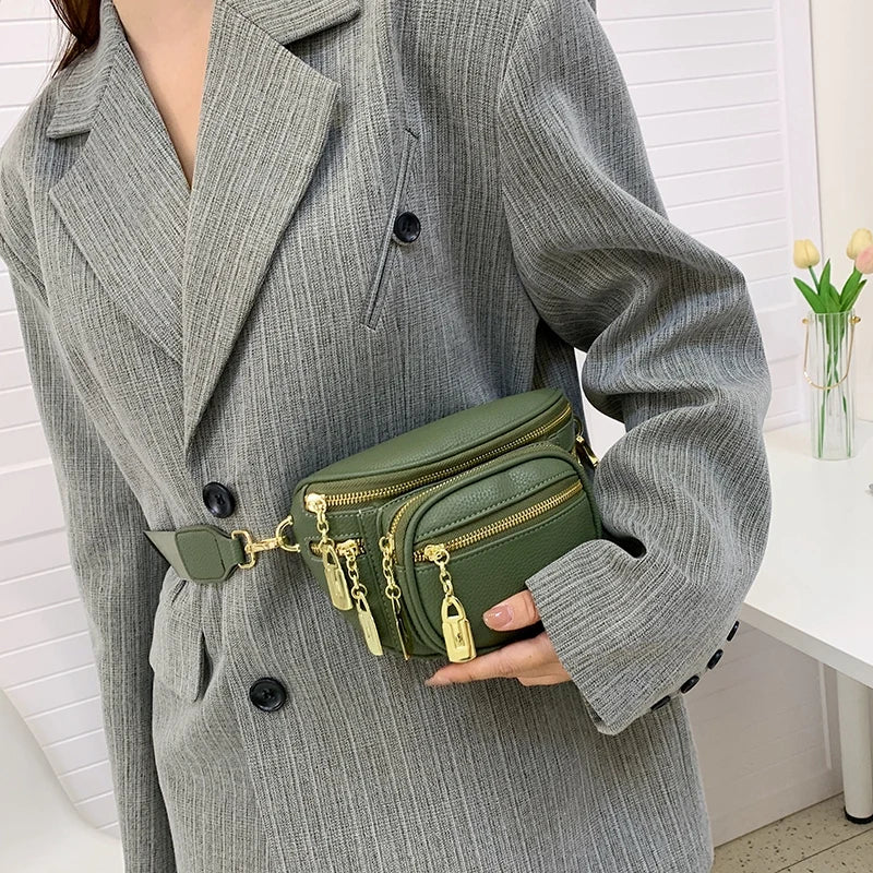 Soft Leather Crossbody Bag For Women Waist Bag Phone Purse Belt Bag