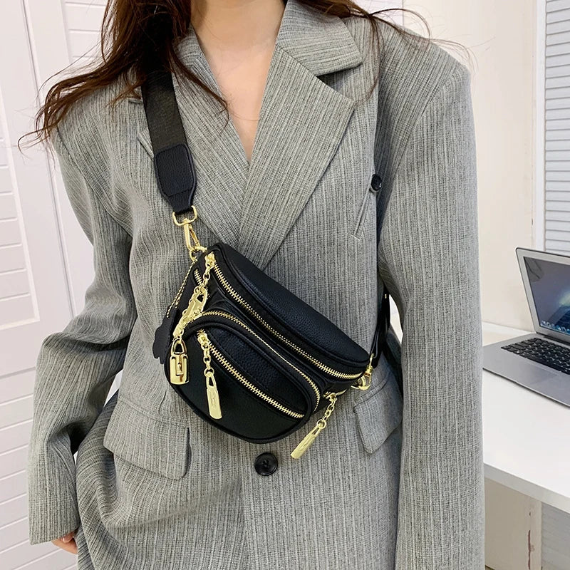 Soft Leather Crossbody Bag For Women Waist Bag Phone Purse Belt Bag