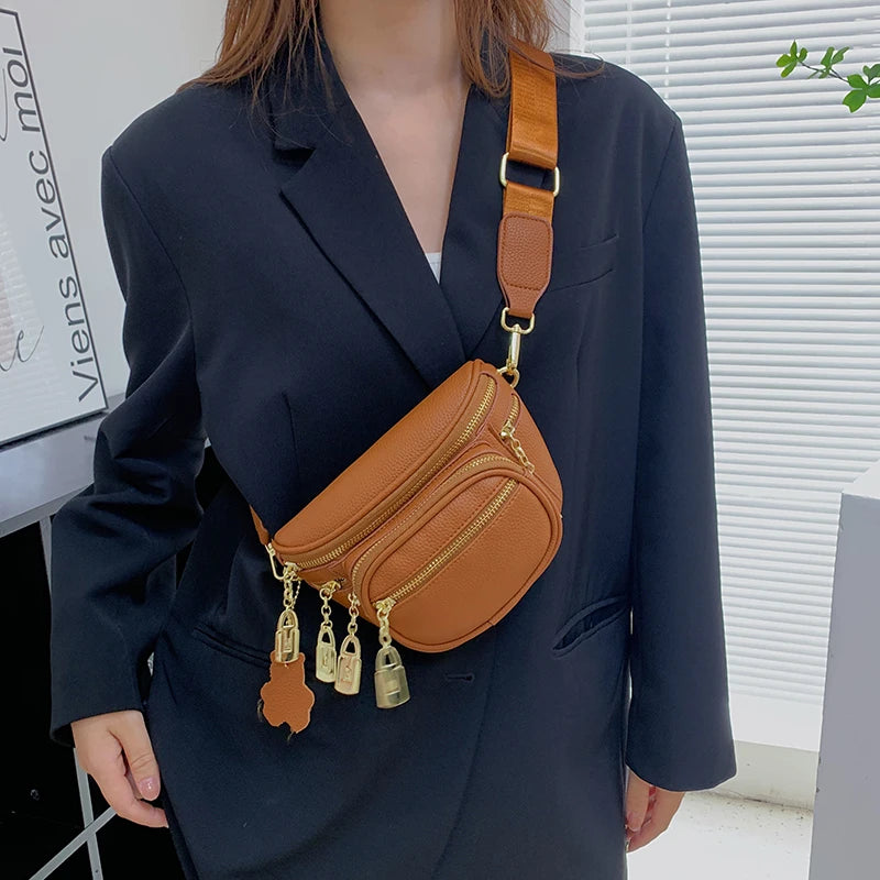 Soft Leather Crossbody Bag For Women Waist Bag Phone Purse Belt Bag