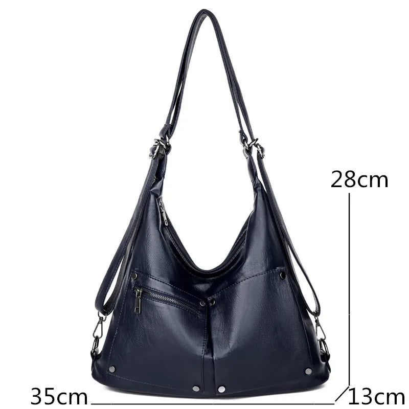 Soft Leather Handbag Vintage Shoulder Tote Shopper Bag Ladies Large